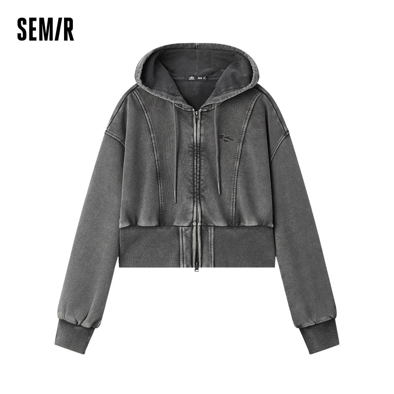 Jacket Women Plum Blossom Short Jacket stylish embroidery  New Autumn Loose-Fit Hooded Jacket