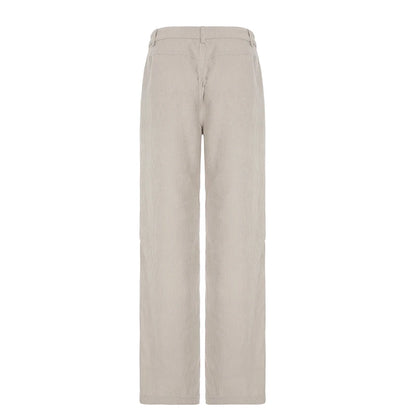 Pantalones de pana básicos combinables para mujer, elegantes, suaves, holgados, de pierna ancha, sencillos, de alta moda, para otoño, nuevos