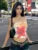 Top sexy con estampado floral, corto, sin tirantes, de una pieza, sin mangas, ajustado, de moda, para mujer, top informal sin cuello, sujetador Y2k