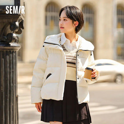 Chaqueta de plumón para mujer, holgada, con capucha, nueva, de invierno, impermeable y cortavientos.