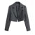 Autumn Notched Collar Open Stitching Blazer Vintage Women Full Sleeve High Waist Short Suit Cool Girl Coat Outwear