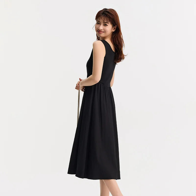 Vestido de verano para mujer, elegante y ajustado, con textura de patchwork, midi, novedad