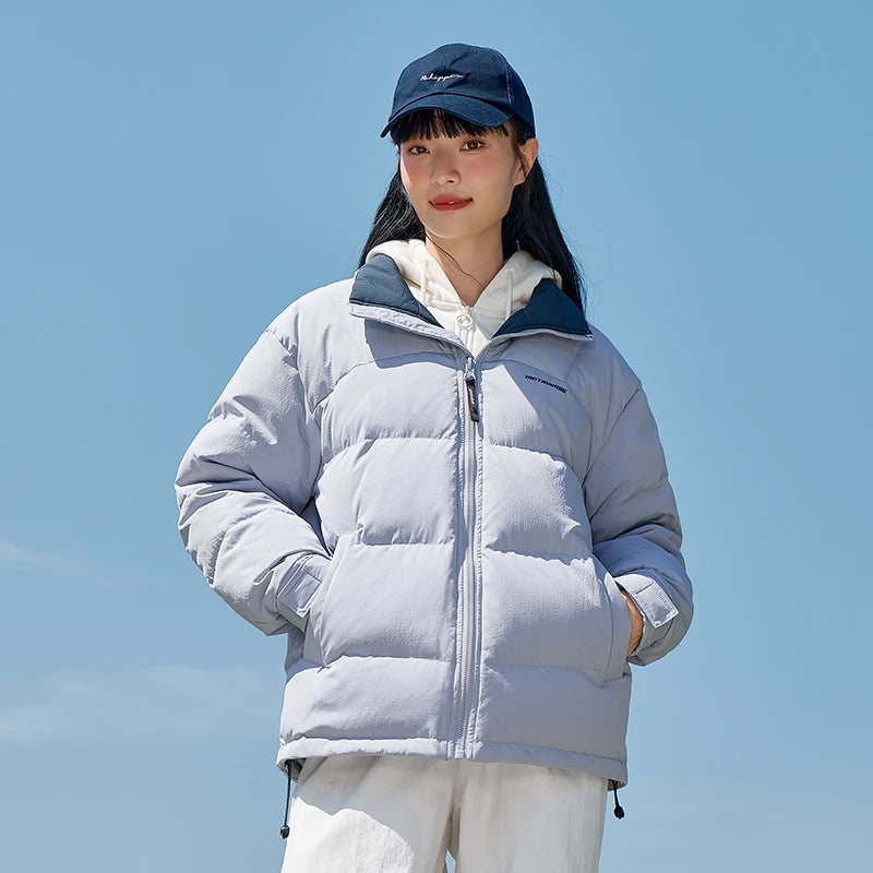 Down Jacket  Winter New Three-Proof Top Contrasted Color Versatile Genderless Texture Jacket