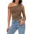 Tops cortos Y2K de los años 2000, ropa para mujer, camiseta sin mangas con hombros oblicuos de color sólido, ropa estética, ropa urbana de verano