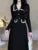 Vestidos de punto de otoño e invierno para mujer, cuello vuelto, moda coreana, corte en A, vestido liso informal, vestidos ajustados para mujer, nuevo