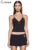 Camisola sexy con tirantes y retazos para mujer, sin mangas, de malla fina, informal, ropa de calle, novedad de verano