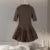 Elegant Knitted Patchwork Brown A-line Dress Women O-neck Short Sleeves Pleated Ruffles Mini Dresses 2025 Lady Solid Vestidos