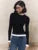 Suéter de punto de otoño para mujer, jersey de retazos acanalados de manga larga, top interior ajustado, ropa de calle, prenda de punto para mujer
