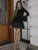 Vestido mini de punto para mujer, de manga larga, con mangas acampanadas, empalmado, para otoño e invierno, corte en A, dulce, ajustado, ropa para mujer