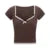 y2k Lace Trim Crop Top Women Sweetheart Neck Short Sleeve T Shirt with Bow Coquette Aesthetic Clothes 2000s Streetwear