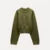 Vintage Solid O-Neck Cropped Sweater Pullover For Women Casual Long Sleeved Loose Jumper Female 2025 Spring Lady High Streetwear
