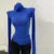 Camiseta fina y suave de manga larga americana con cuello alto y perspectiva ajustada para mujer, ropa de calle sexy