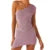 Vestido de un solo hombro para mujer, color sólido, ajustado, sin mangas, de punto, ajustado, estilo Y2K, para fiesta y club, ropa de calle