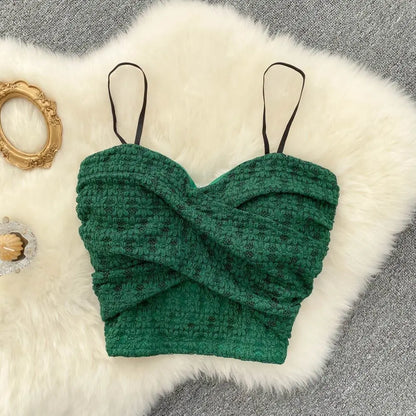 Sexy Streetwear 90s Crop Top Women Korean Fashion Tube Tops Sleeveless With Strape Tank Top Camis Chain T Shirt