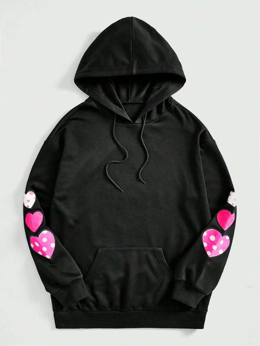 Oso títere rosa con una apariencia adorable y aterradora. Sudadera con capucha de forro polar cálido para mujer, ropa informal de calle, estilo hipster, holgada.