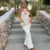 Vestido largo sexi de punto con flores para mujer, vestido largo sin mangas con cuello halter y aberturas, moda de verano para vacaciones en la playa