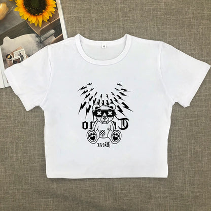 Camiseta de manga corta para mujer, nueva y explosiva, de Spice Girls, que muestra un estilo fino y puro, ideal para el verano, de alta calidad, de marca de moda femenina.