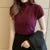 Blusas y tops de mujer Blusa de manga corta de verano para mujer Blusas de mujer de moda Blusa de punto de cuello alto Tops de camisa