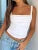 Top corto básico con cuello cuadrado fruncido y espalda descubierta para mujer, chaleco sexy ajustado