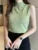 Blusas de moda coreana para mujer, blusas de primavera y verano para mujer, ropa informal sin mangas, blusas lisas para mujer, blusas elásticas de punto