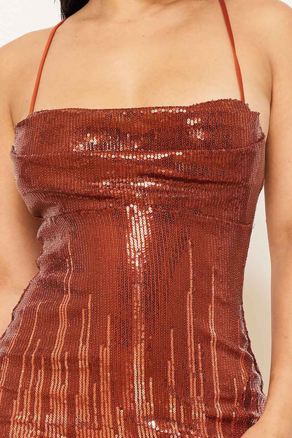 Symphony Dress - Sequin Two-Town Midi Dress