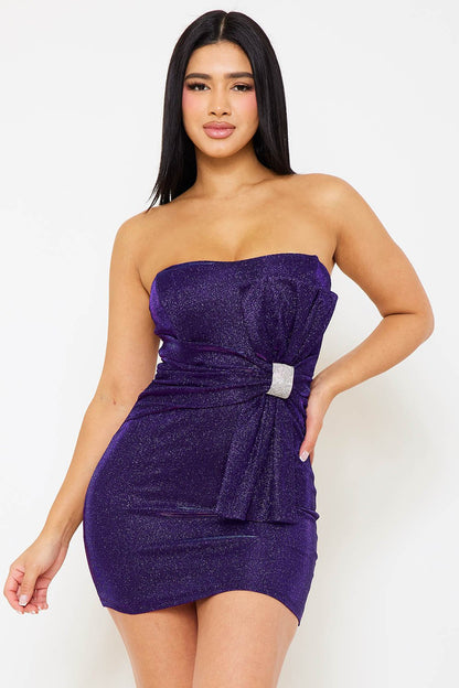Symphony Dress - Shimmer Glitter Tube Top Mini Dress