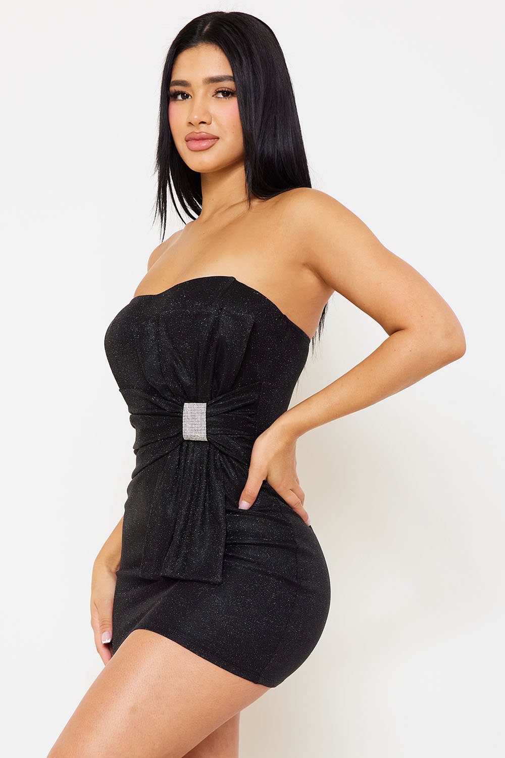 Symphony Dress - Shimmer Glitter Tube Top Mini Dress