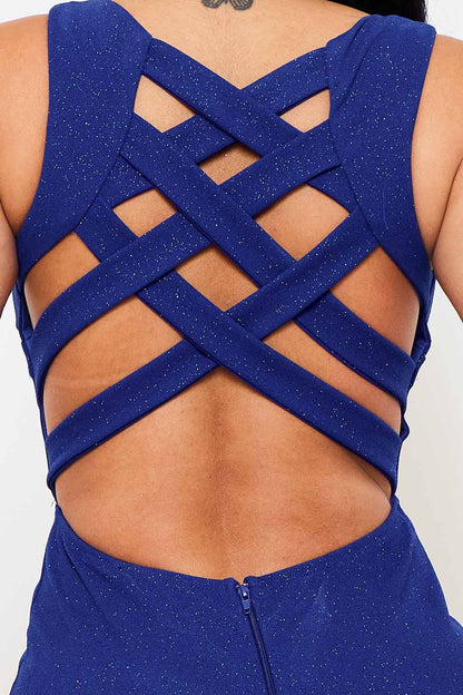 Symphony Dress - Glittered Criss-Cross Open Back Mini Dress