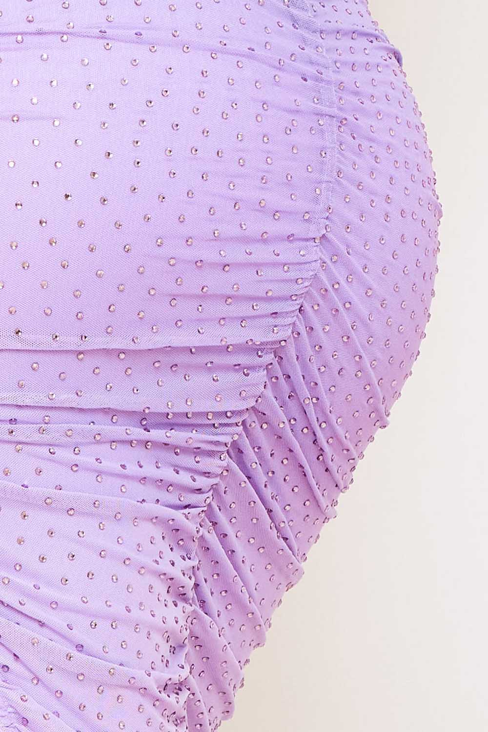 Symphony Dress - Ombre Rhinestone Off The Shoulder Midi Dress