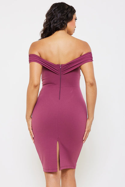 Symphony Dress - Mesh With Techno Crepe Midi Dress