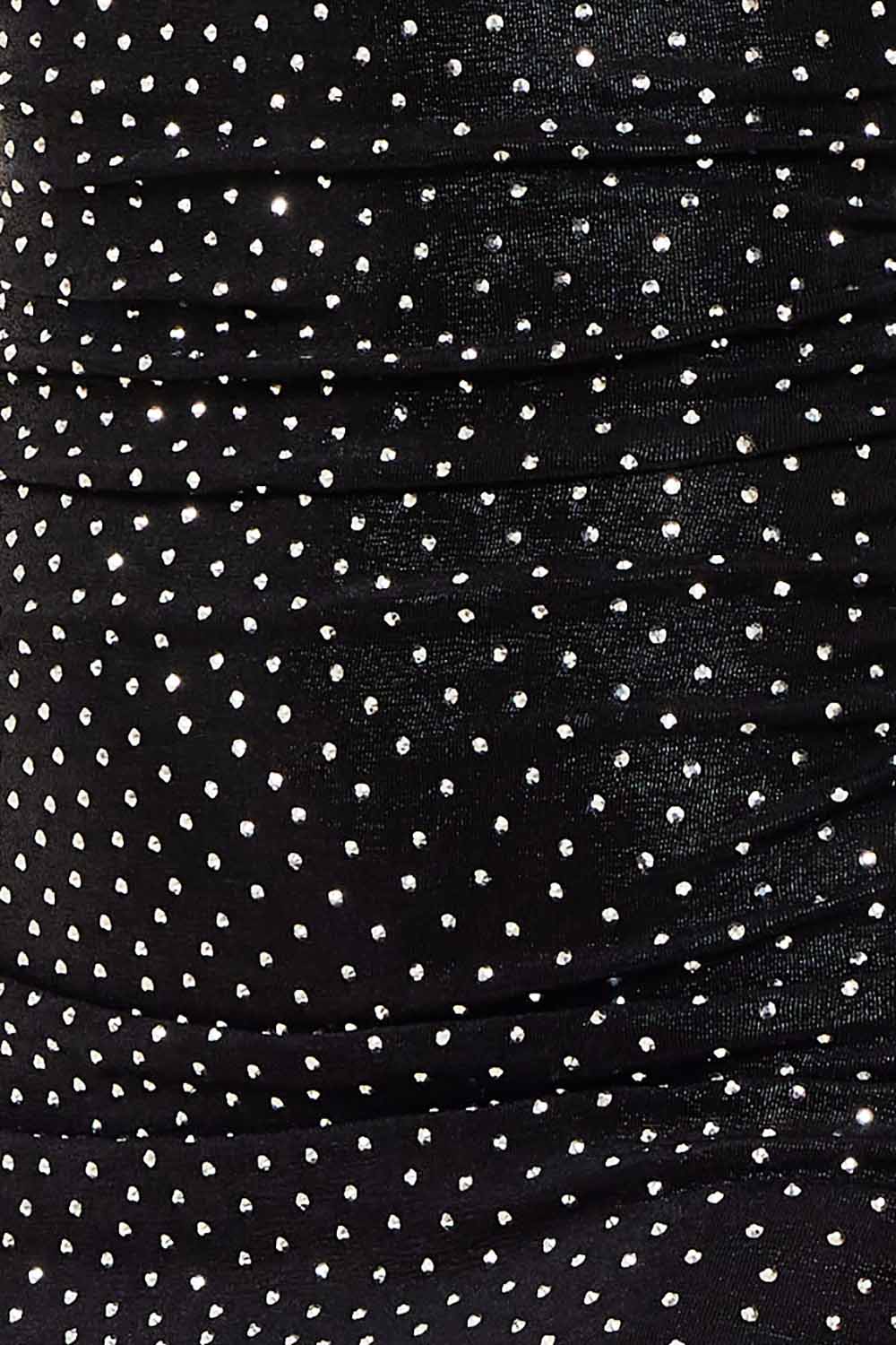 Symphony Dress - Foil With Rhinestone Shirring Midi Dress
