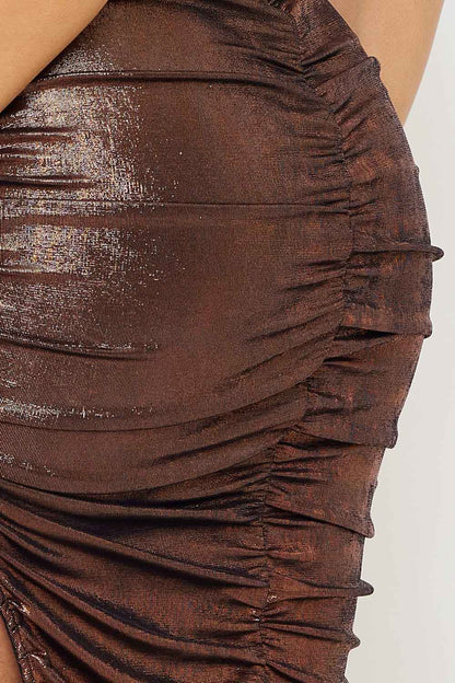 Symphony Dress - Metallic Corset Bralette Midi Dress