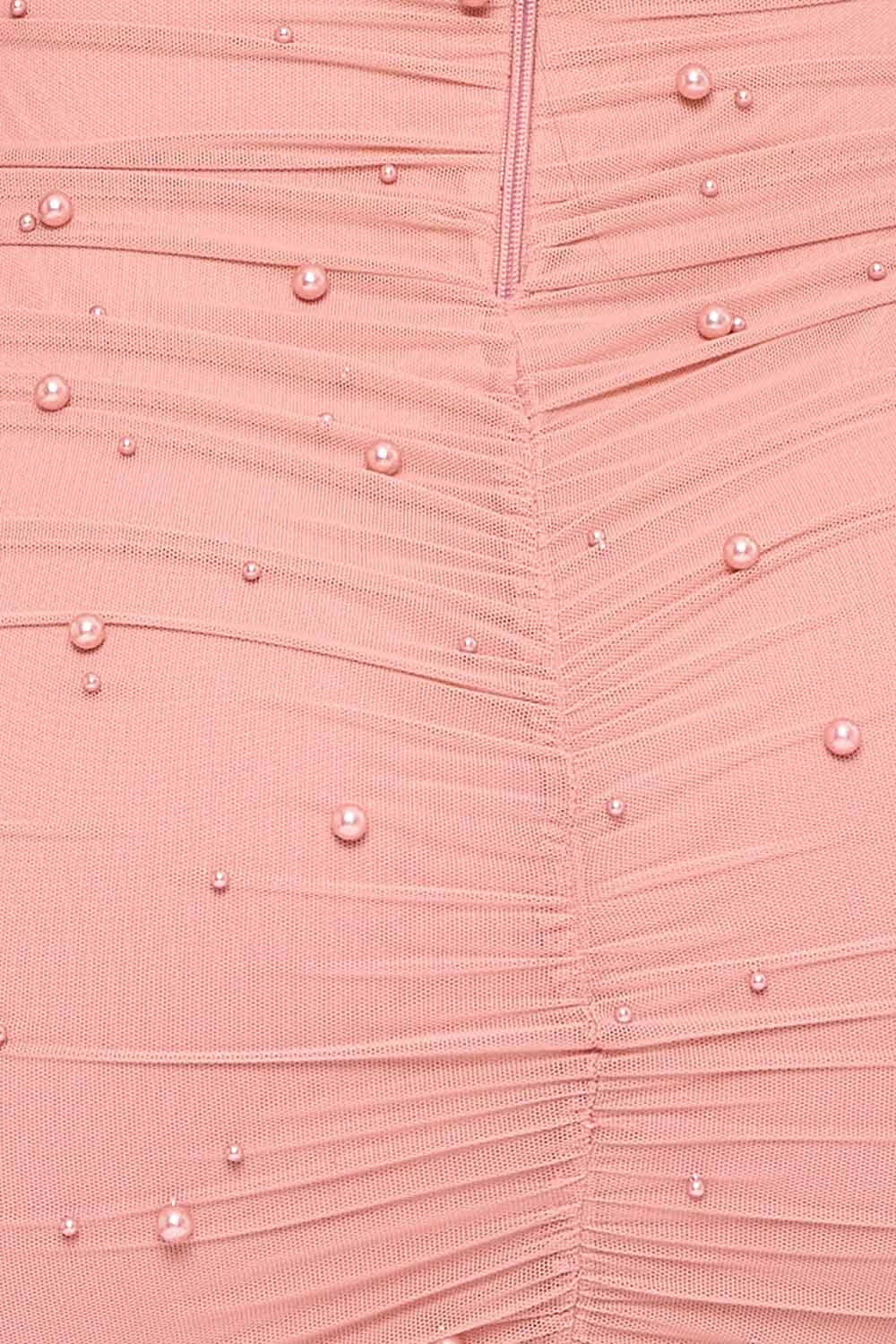 Symphony Dress - Pearl Bead On Power Mesh Midi Dress