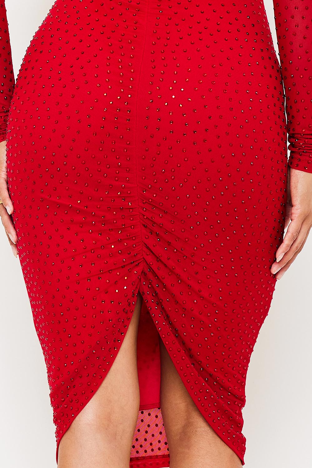 Symphony Dress - Translucent Rhinestone Midi Dress