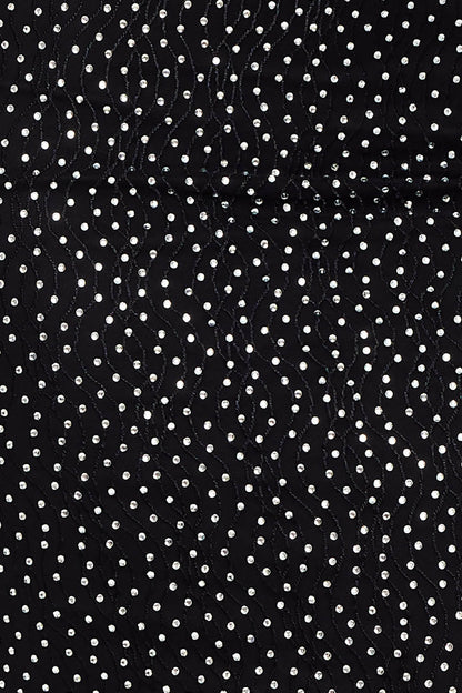 Symphony Dress - Rhinestone On Stretch Wavy Mesh Mini Dress
