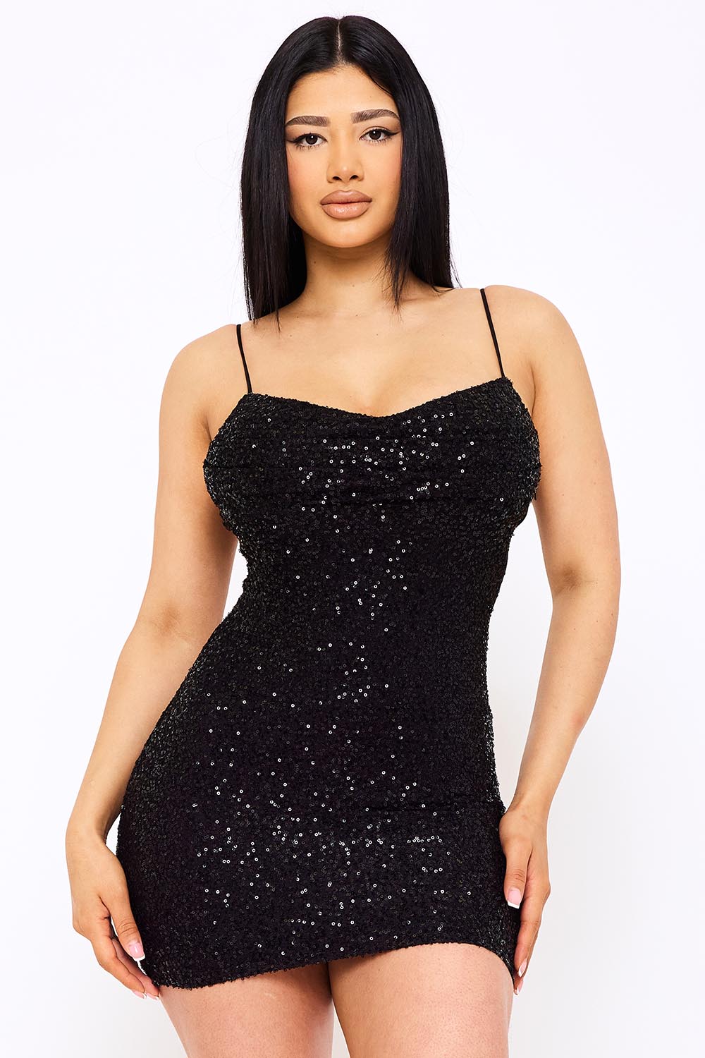 Symphony Dress - Butterfly Embroidered Lace Back Sequin Mini Dress