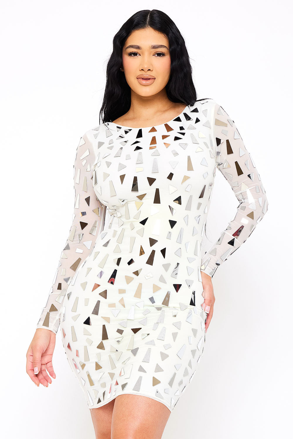 Symphony Dress - Mirror Glass Pieces Mini Dress
