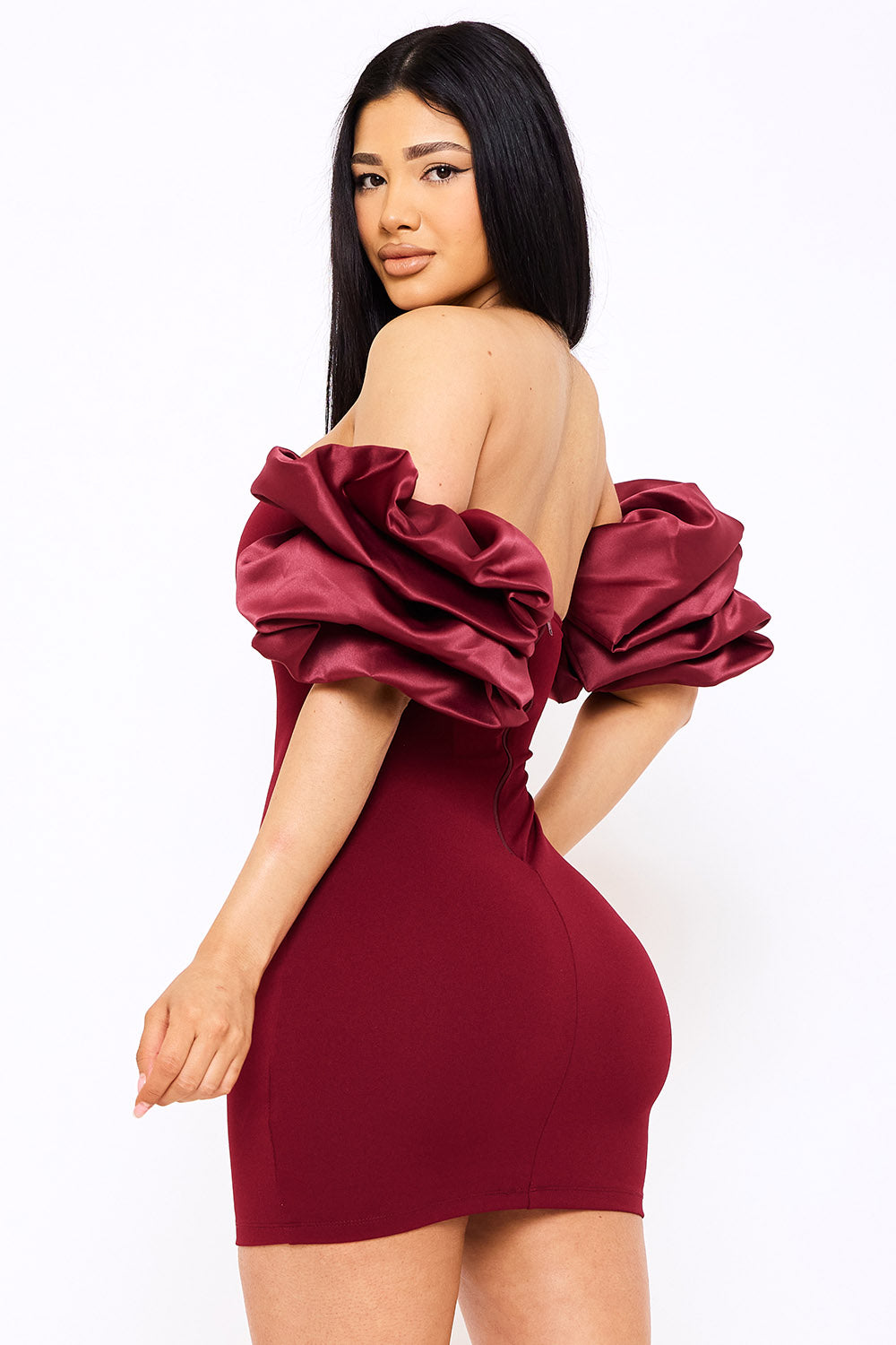 Symphony Dress - Layered Ruffle Sleeve Off The Shoulder Mini Dress