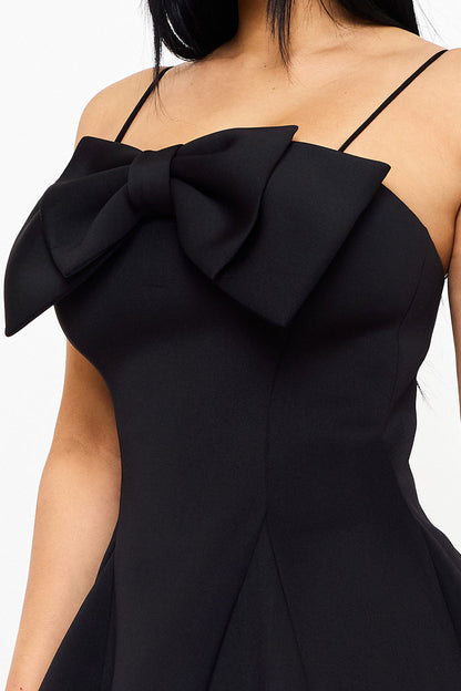 Symphony Dress - Super Techno Bow Front Mini Dress