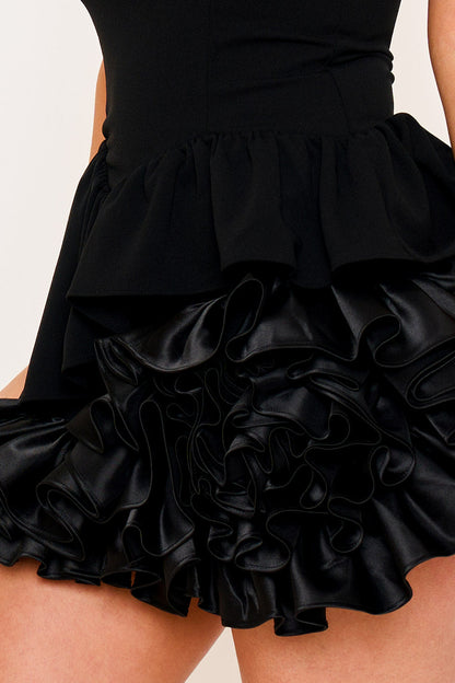 Symphony Dress - Layer Of Ruffles Detail Mini Dress