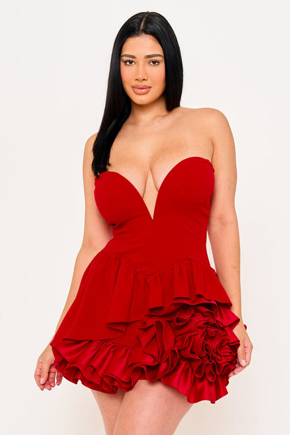 Symphony Dress - Layer Of Ruffles Detail Mini Dress