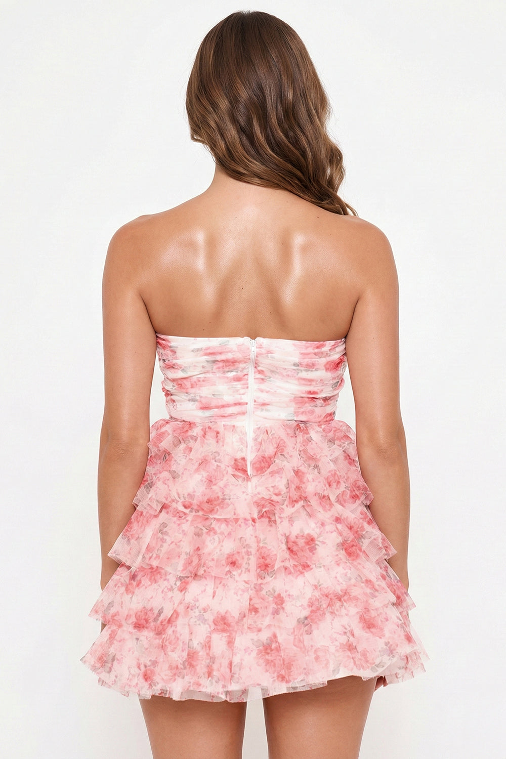 Symphony Dress - Spring Floral Print Layered Ruffle Mini Dress