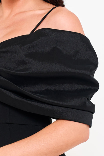 Symphony Dress - Oversized Satin Bow Off The Shoulder Mini Dress