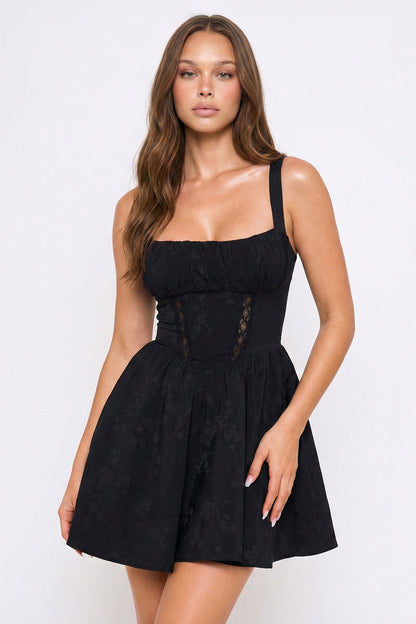 Symphony Dress - Floral Patterned Fabric Mini Dress
