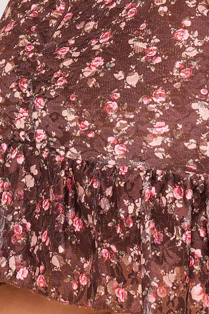 Symphony Dress - Strapless Floral Lace Mini Dress