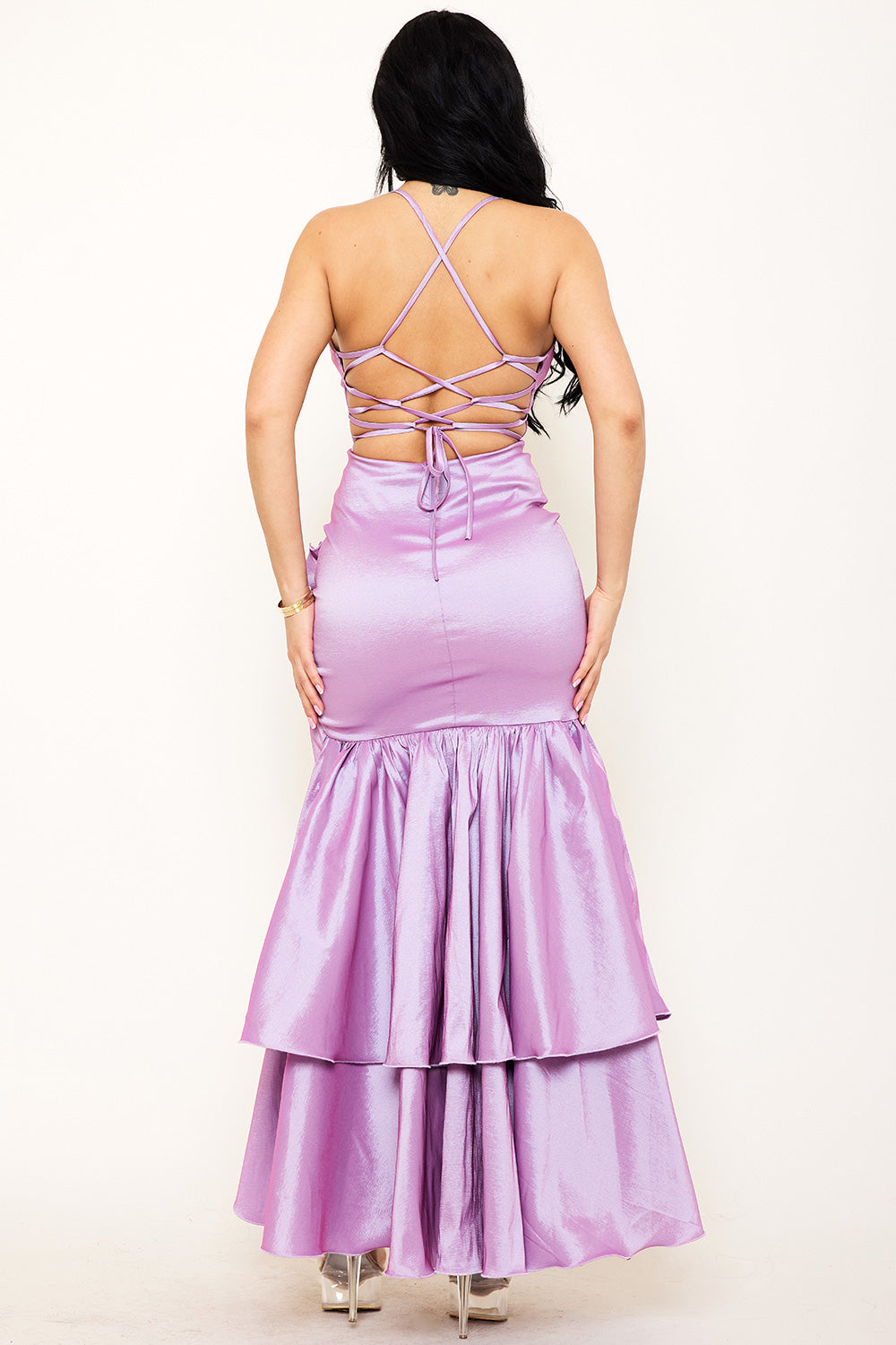 Symphony Dress - Taffeta Layered Ruffle Maxi Dress