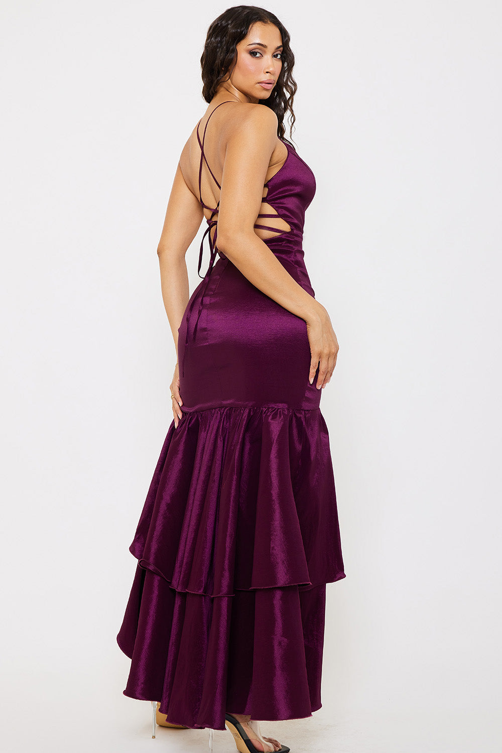 Symphony Dress - Taffeta Layered Ruffle Maxi Dress