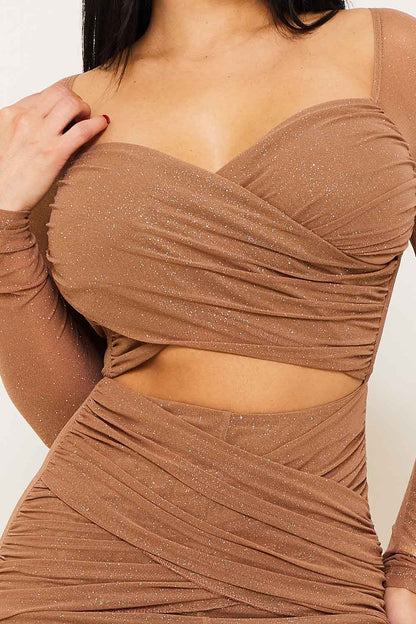 Symphony Dress - Powermesh With Glitter Maxi Dress