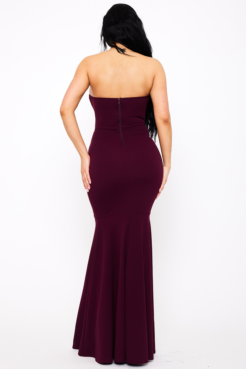 Symphony Dress - Multi Shape Rhinestone On Bust Mermaid Maxi Dress