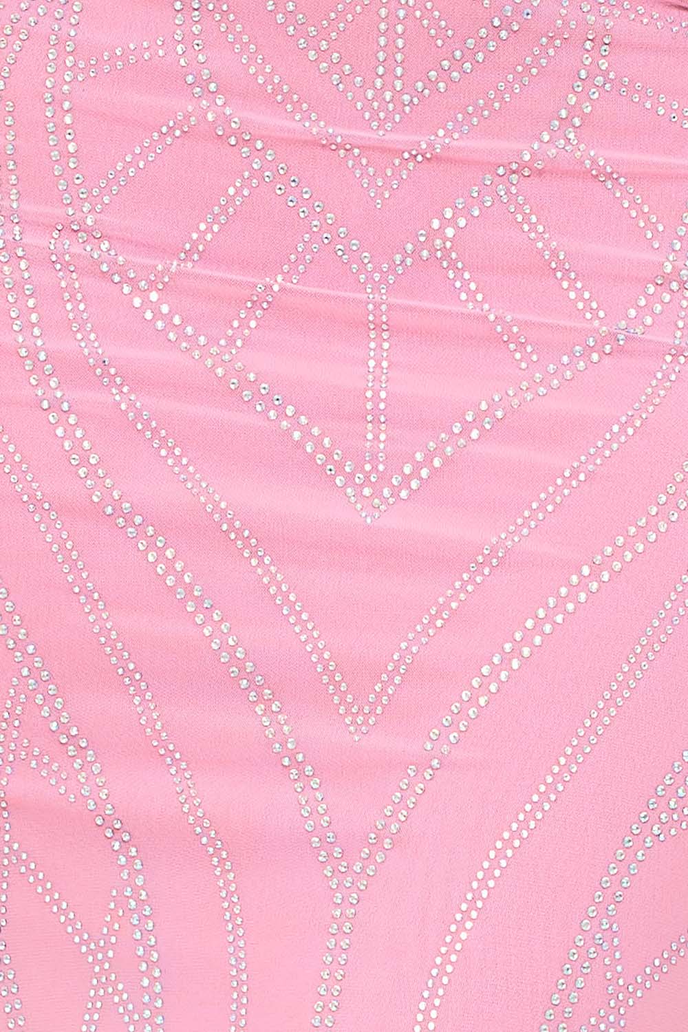 Symphony Dress - Patterned Rhinestone Maxi Dress